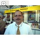 I.H.M. Internationale Handwerksmesse 2005. Vorbeugen ist besser als Heilen. Der Meinung ist auch Ulrich Heinzer, BG Deutschland, wenn es um den Werkstatteinsatz seiner Systempflegeprodukte geht.  