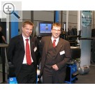Snap-on Equipment auf der AMITEC 2005 Ralf Szalwicki (li.) und Henning Bttjer sind im technischen Vertrieb bei Hofmann Werkstatt-Technik.  