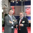 CARAT-Leistungsmesse 2007 Jay Stanich (li.) Tecnotest und Enrico Breggia Tecno GmbH.  