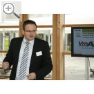 VmA technika 2009 in Nürnberg Stephan Herrler, GF des VmA hat anllich der Pressekonferenz noch einmal das breite Themensprektum der diesjhrigen VmA-Technika erlutert und dabei die Anstrengungen der Gesellschafter und Lieferanen in den Vordergrund gestellt.  