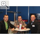 AMITEC 2010 in Leipzig Christian Leis, SHERPA mit seinen beiden Vertriebspartnern Andreas Schuffenhauer und Michael Riedel (v.r.n.l.)  