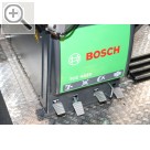 STAHLGRUBER Leistungsschau 2014 München Die neue BOSCH Reifenmontiermaschine TCM 4430 - die Drehgeschwindigkeit des Montagetellers lsst sich ber den Fuhebel steuern.  
